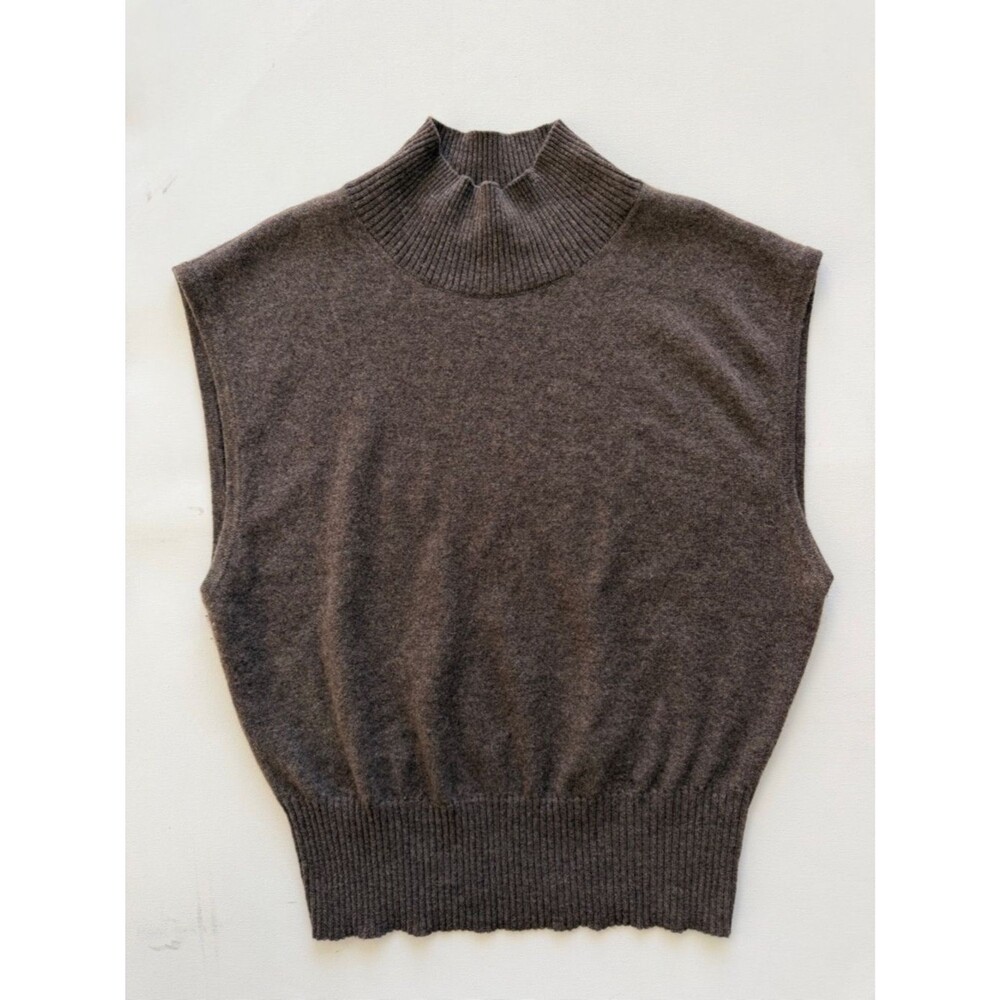 REFORMATION
Brown Arco Cashmere Sweater Vest In
Herringbone size XL